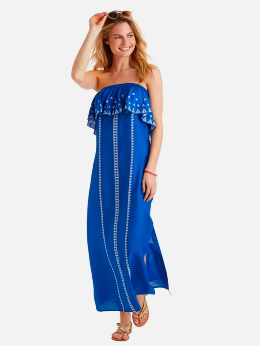 Vineyard Vines | Silk Eyelet Maxi Dress